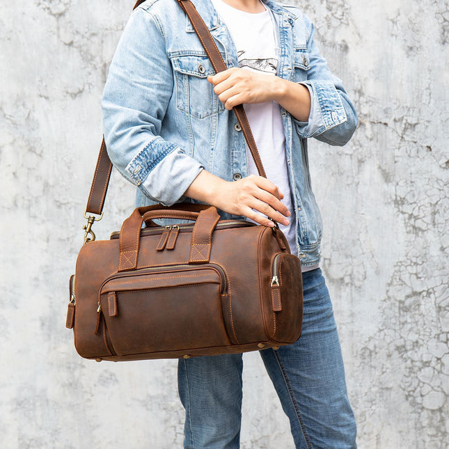 Mova Retro Leather Weekender Duffle