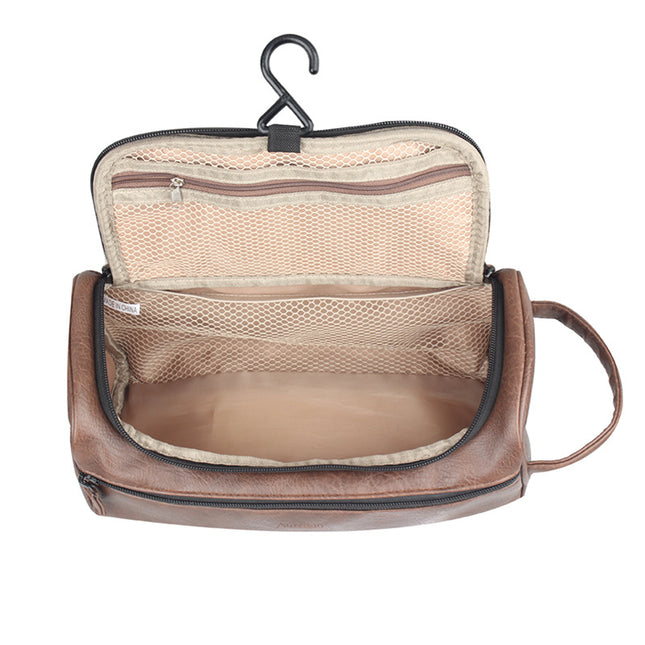 Mova Men's Leather Hanging Toiletry Organizer