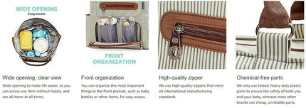 Baby Diaper Stripe Bag Set