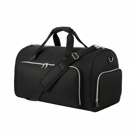 Black Mova Lite 4-in-1 convertible travel duffle bag with backpack straps and shoulder strap
